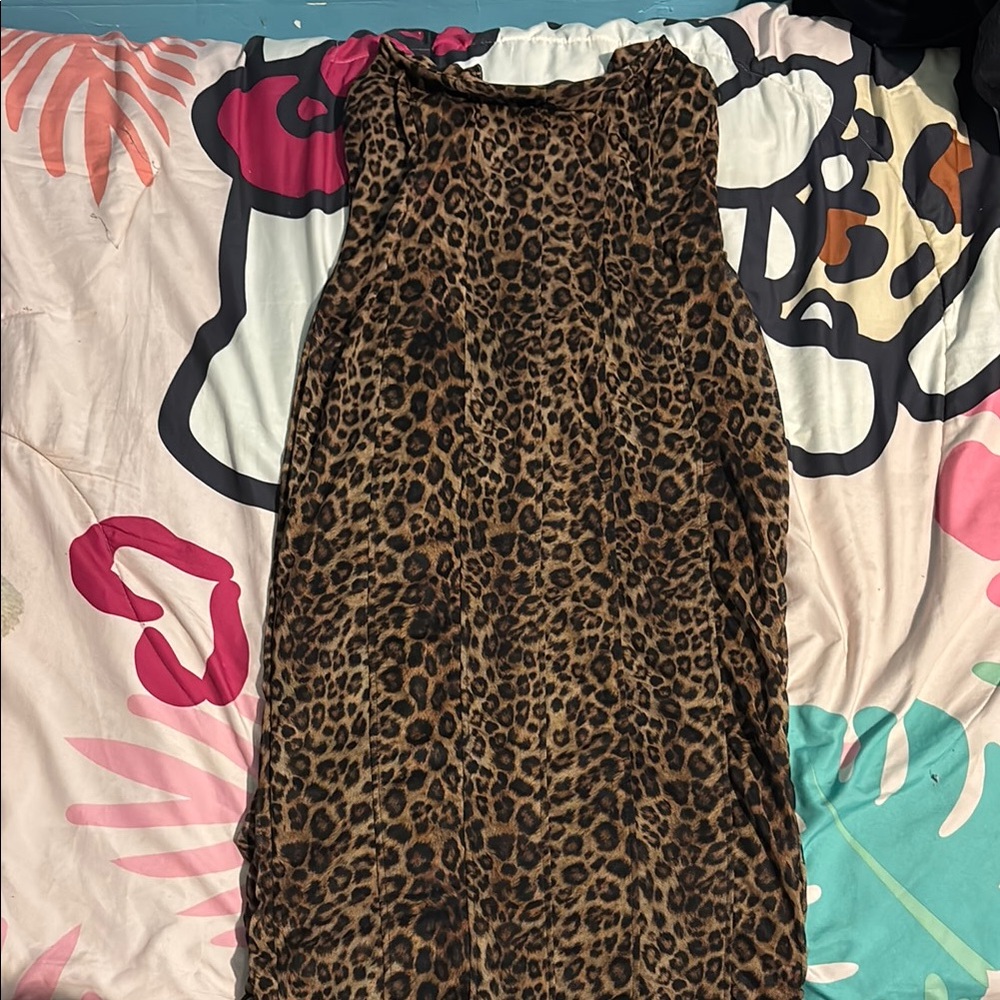 Leopard Print Sleeveless Dress